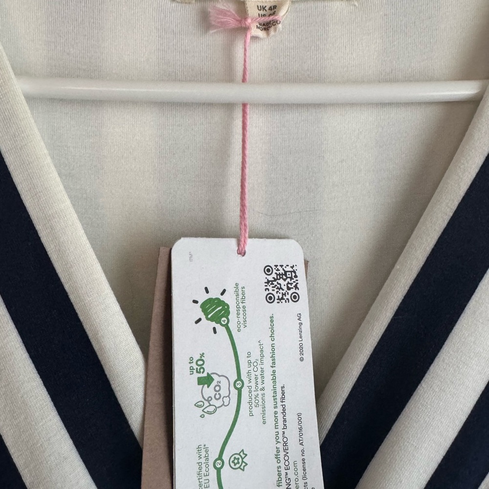 Boden Navy and Cream Striped Wrap Midi Dress - Picture 4 of 7